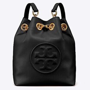 Tory Burch Mini Backpack Black with Gold Chains